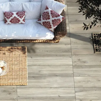 Revêtements sols extérieurs - Grès Cérame Effet Bois Gris Antidérapant 20X120 - EWKH1445 (Ceramishop.fr) - CERAMISHOP