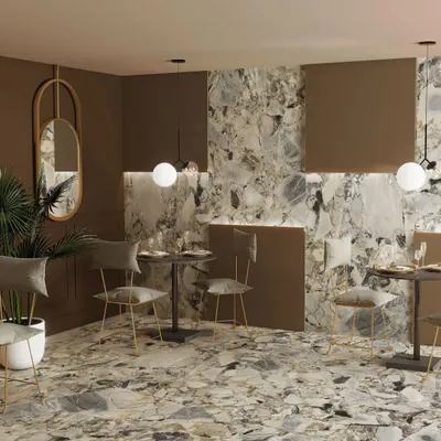 Indoor floor coverings - Marble Effect Porcelain Stoneware Ocean White Matt 60X120 - EWHB200 (Ceramishop.fr) - CERAMISHOP