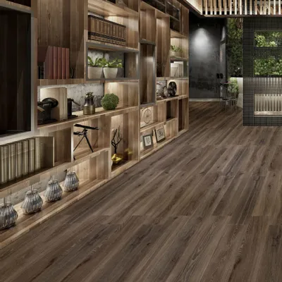 Indoor floor coverings - Dark Brown Wood Effect Porcelain Stoneware 20X120 - EWKM1454 (Ceramishop.fr) - CERAMISHOP