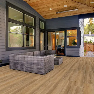 Outdoor floor coverings - Honey Wood Effect Non-Slip Porcelain Stoneware 20X120 - EWKO1449 (Ceramishop.fr) - CERAMISHOP