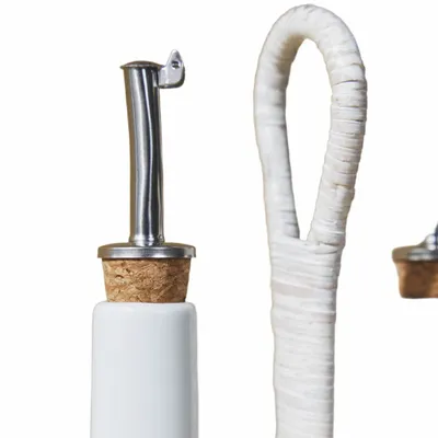 Huiles et vinaigres - Ensemble de shaker à huile, vinaigre, sel et poivre en rotin - KING ZOO