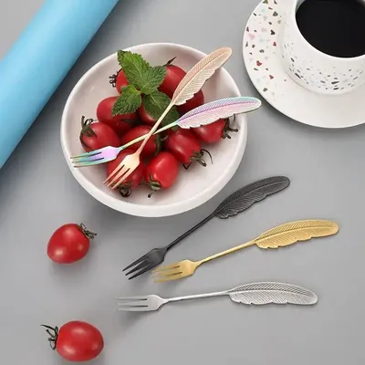 Ménagères - Fourchette Plume - Pour apéritifs, tapas ou desserts - 4 couleurs - SOSTRAW & SMARTTHINGS