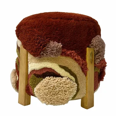 Objets design - Tabouret pouf, laine et coton, Terra 1 - ATELIER SAGRADO