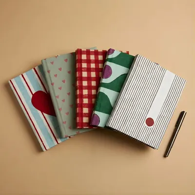 Stationery - Hand Block Printed Sustainable Journal Notebook - A5 - CASA AMAROSA