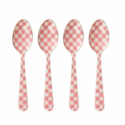 Cutlery set - Enamel Spoon Set — (Set of 4), 5.4 x 1 Inches - CASA AMAROSA