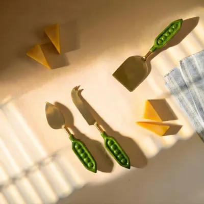 Couteaux - Ensemble de couteaux à fromage - petits pois, tomates - CASA AMAROSA