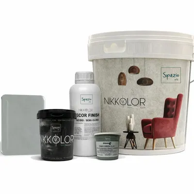 Floor paints and varnishes - Complete Microcement Kit for 8 m² of Walls and Floors – Green Clay - NIKKOLOR ITALIA