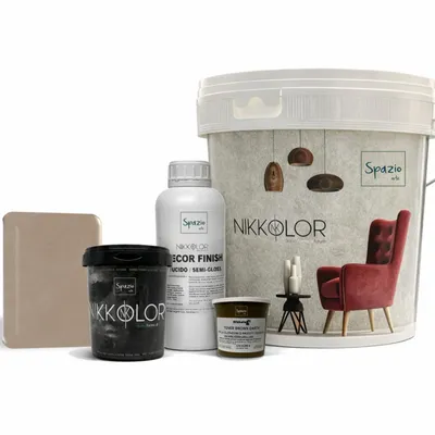 Paints and varnishes - Complete Microcement Kit for 8 m² of Walls and Floors – Brown Earth - NIKKOLOR ITALIA