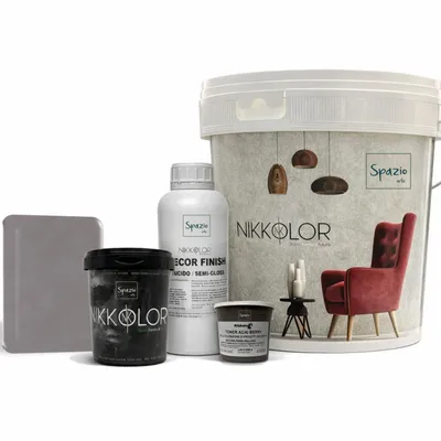 Floor paints and varnishes - Complete Microcement Kit for 8 m² of Walls and Floors – Acai Berry - NIKKOLOR ITALIA