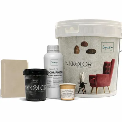 Paints and varnishes - Kit complet Microciment pour 8 m² de murs et sols – Golden Sand - NIKKOLOR ITALIA