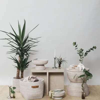 Baskets - Short Wide Rattan Basket - KING ZOO