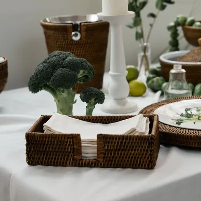 Decorative objects - Rectangular Rattam Napkin Holder - KING ZOO