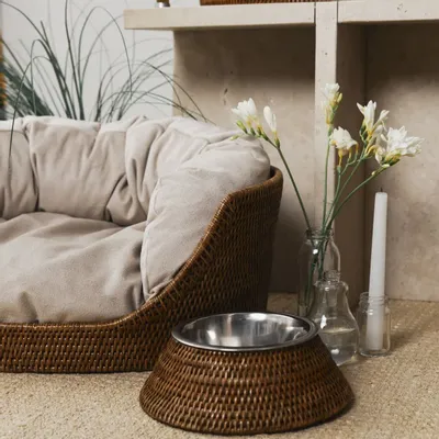 Decorative objects - Rattan Pet Bowl - KING ZOO