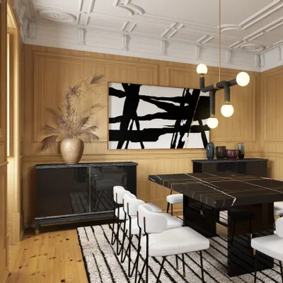 Hotel bedrooms - Anna Dining room Cabinet, solid wood, brass details legs, Portugal - DUISTT