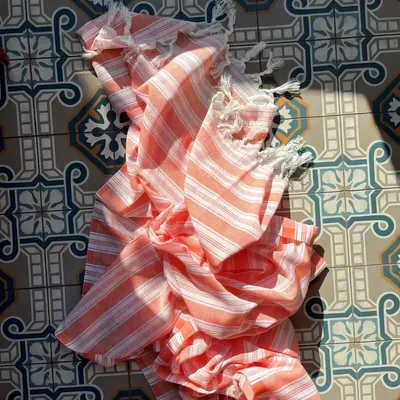 Piscines - fouta - pareo mandarin - OTTOMANIA