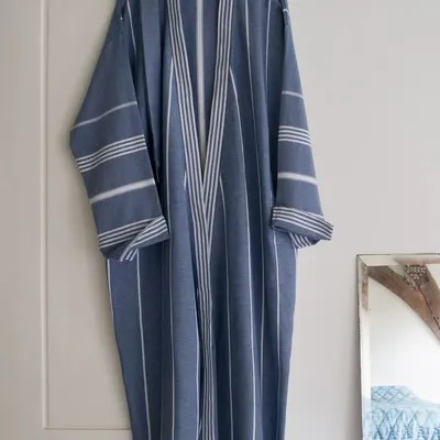 Loungewear - hammam bathrobe size L, navy blue - OTTOMANIA