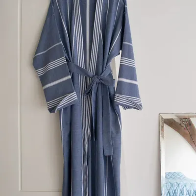 Loungewear - hammam bathrobe size L, navy blue - OTTOMANIA