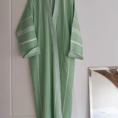 Homewear bien-être - peignoir de bain fouta taille L, vert pistache - OTTOMANIA