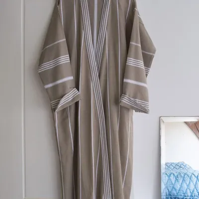 Loungewear - hammam bathrobe size L, olive green - OTTOMANIA