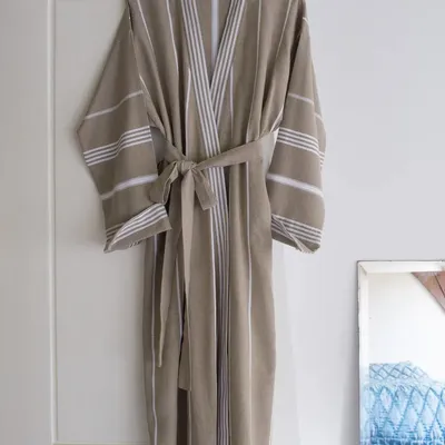 Loungewear - hammam bathrobe size L, olive green - OTTOMANIA