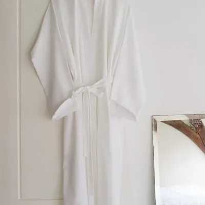 Homewear bien-être - peignoir de bain fouta taille L, blanc - OTTOMANIA