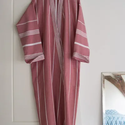 Loungewear - hammam bathrobe size L, burgundy red - OTTOMANIA