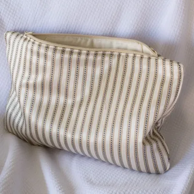 Serviettes de bain - trousse de toilette, rayé beige d'or - OTTOMANIA