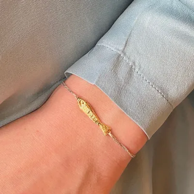 Jewelry - Gold plated fish bracelet - Ablette - SOPHIE DESCHAMPS BIJOUX