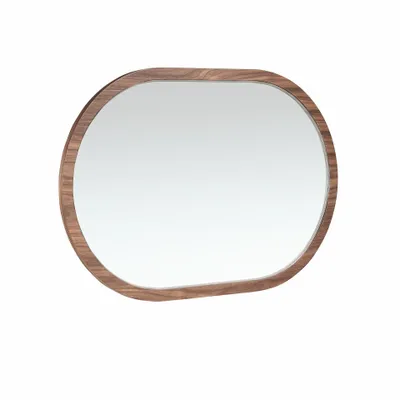 Mirrors - Oval Half Point walnut wall mirror - ANGEL CERDÁ