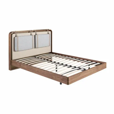 Beds - Fabric bed in beige and grey - ANGEL CERDÁ