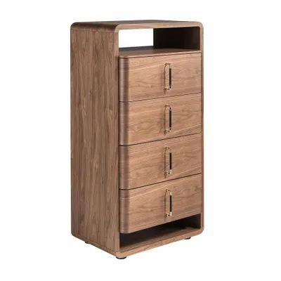 Chests of drawers - Walnut and black PVC chest of drawers - ANGEL CERDÁ