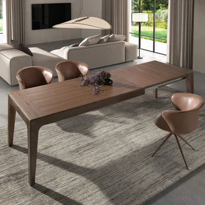 Tables Salle à Manger - Table de salle à manger rectangulaire extensible en noyer - ANGEL CERDÁ