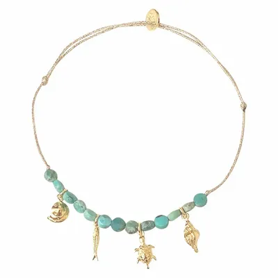 Bijoux - Bracelet turquoise et pendentifs- Sitting Bull - SOPHIE DESCHAMPS BIJOUX