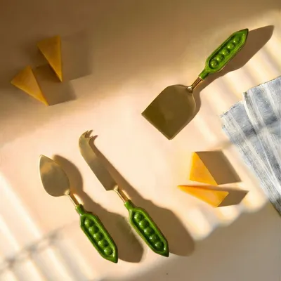 Couteaux - Ensemble de couteaux à fromage - petits pois, tomates - CASA AMAROSA