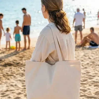 Sacs et cabas - Grand cabas en coton 220gsm personnalisable - Emma - MEME BERNADETTE (FEEL-INDE)