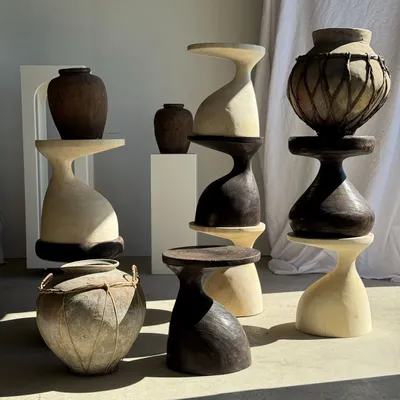 Tables basses - Sexy Neck - Bout de canapé en bois massif (monoxyle) blanc - OFFICE OBJETS