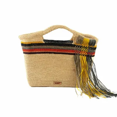 Sacs et cabas - Sac raphia à franges et pochette amovible ROSA - KLEO