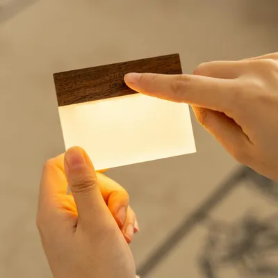 Desk lamps - CuraCheese Light Natural Walnut - GINGKO DESIGN