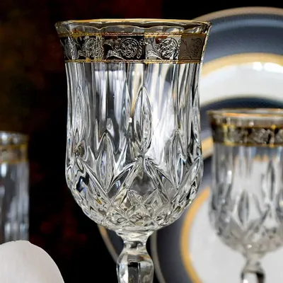 Verres à pied - Verres à vin en platine -Opera Platin OCB 230ml - COMBI POLAND GLASS DECORATOR