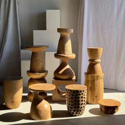 Coffee tables - Solid mango wood stool, side table, end table - OFFICE OBJETS