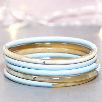 Bijoux - Jonc corne Bleu pastel n°20 - VENTILLO - MALUNE