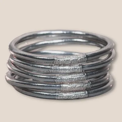 Bijoux - Jonc Bouddhiste 5mm Emblématique Argent Antique - VENTILLO - MALUNE