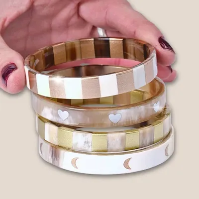 Jewelry - Bracelet Corne 10mm Rayure Champagne 02 - VENTILLO - MALUNE