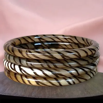 Jewelry - Bracelet corne 6mm zébre noir 04 - VENTILLO - MALUNE