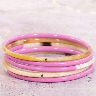 Bijoux - Jonc corne Lune Rose - VENTILLO - MALUNE