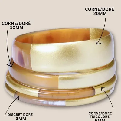Bijoux - Bracelet 20mm En Corne Or 01 - VENTILLO - MALUNE