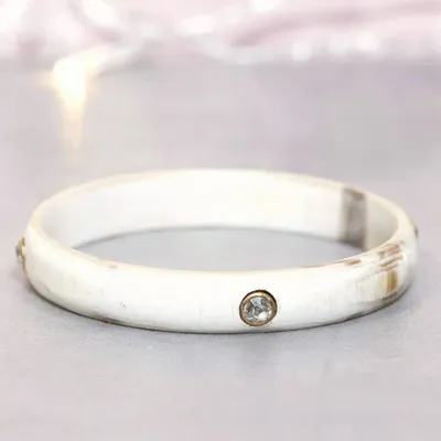 Bijoux - Bracelet Strass En Corne 10mm - VENTILLO - MALUNE