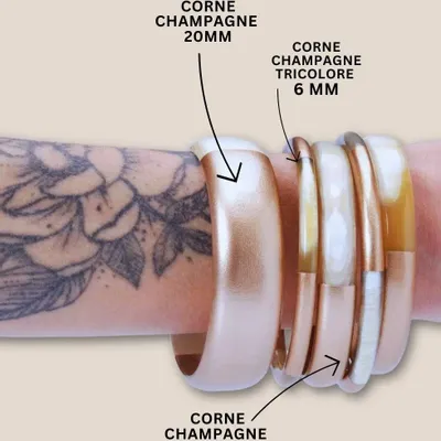 Jewelry - Bracelet 20mm En Corne Champagne 02 - VENTILLO - MALUNE