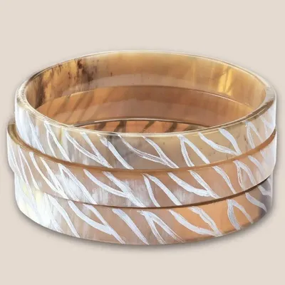 Bijoux - Bracelet Corne 10mm Zébre Argent 03 - VENTILLO - MALUNE