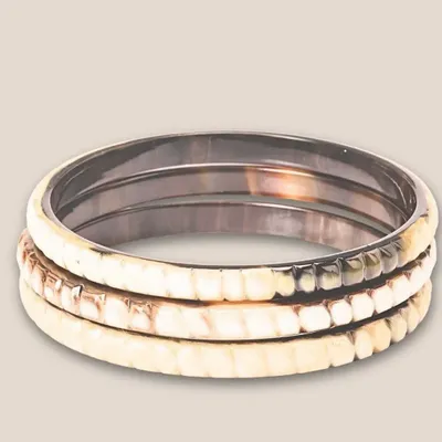 Bijoux - Bracelet Corne Blanc Grave 6mm - VENTILLO - MALUNE